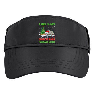 This Is My Christmas Pajama Shirt Opossum Christmas Adult Drive Performance Visor