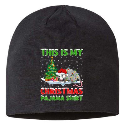 This Is My Christmas Pajama Shirt Opossum Christmas Sustainable Beanie