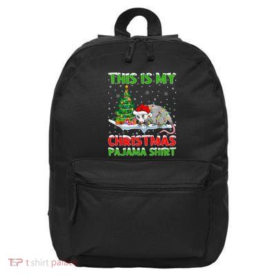 This Is My Christmas Pajama Shirt Opossum Christmas 16 in Basic Backpack