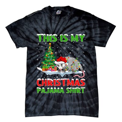 This Is My Christmas Pajama Shirt Opossum Christmas Tie-Dye T-Shirt