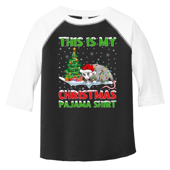 This Is My Christmas Pajama Shirt Opossum Christmas Toddler Fine Jersey T-Shirt