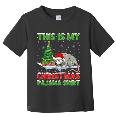 This Is My Christmas Pajama Shirt Opossum Christmas Toddler T-Shirt