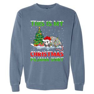 This Is My Christmas Pajama Shirt Opossum Christmas Garment-Dyed Sweatshirt