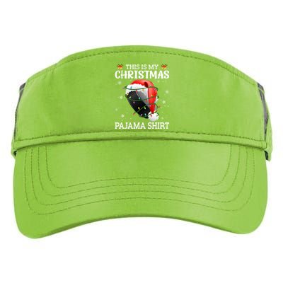 This Is My Christmas Pajama Hockey Xmas Tree Lights Sport Great Gift Adult Drive Performance Visor