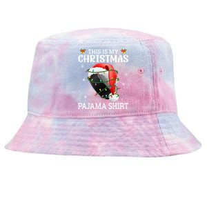 This Is My Christmas Pajama Hockey Xmas Tree Lights Sport Great Gift Tie-Dyed Bucket Hat