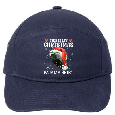 This Is My Christmas Pajama Hockey Xmas Tree Lights Sport Great Gift 7-Panel Snapback Hat