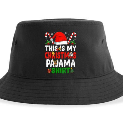 This Is My Christmas Pajama  Funny Christmas Sustainable Bucket Hat