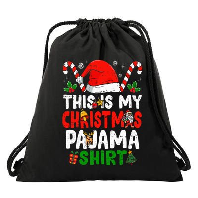 This Is My Christmas Pajama  Funny Christmas Drawstring Bag