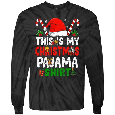 This Is My Christmas Pajama  Funny Christmas Tie-Dye Long Sleeve Shirt