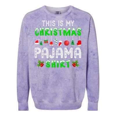 This Is My Christmas Pajama Shirt Colorblast Crewneck Sweatshirt