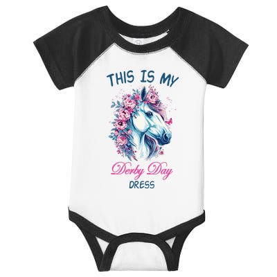 This Is My Derby Day Dress Flowers Butterfly Horse Racing Infant Baby Jersey Bodysuit