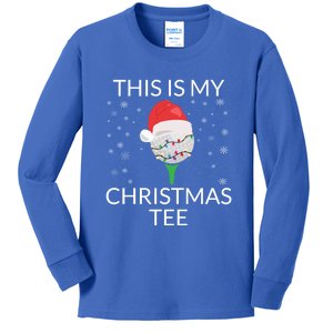 This Is My Christmas Funny Xmas Golf Ball Golf Player Golfer Gift Kids Long Sleeve Shirt