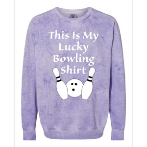 This Is My Lucky Bowling Gift League Sport Gift Colorblast Crewneck Sweatshirt