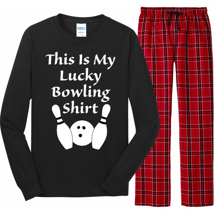 This Is My Lucky Bowling Gift League Sport Gift Long Sleeve Pajama Set