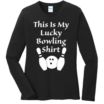 This Is My Lucky Bowling Gift League Sport Gift Ladies Long Sleeve Shirt