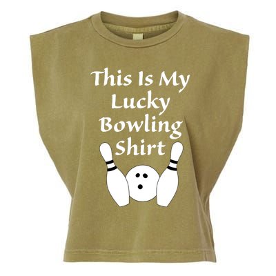 This Is My Lucky Bowling Gift League Sport Gift Garment-Dyed Women's Muscle Tee