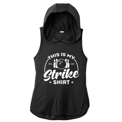 This Is My Strike Bowling Ladies PosiCharge Tri-Blend Wicking Draft Hoodie Tank