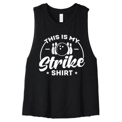 This Is My Strike Bowling Women's Racerback Cropped Tank