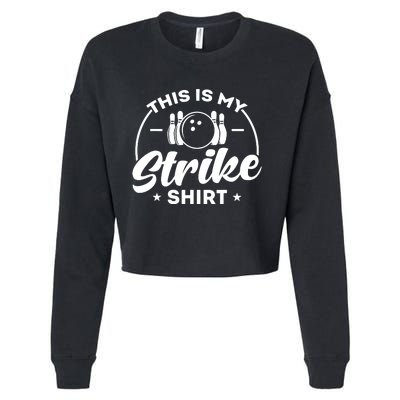 This Is My Strike Bowling Cropped Pullover Crew