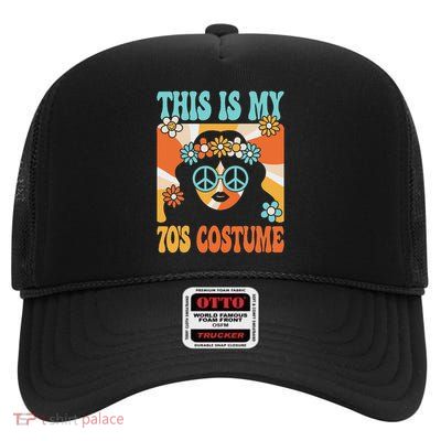 This Is My 70s Costume Hippie Theme Party Outfit Women High Crown Mesh Back Trucker Hat