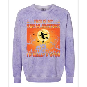 This Is My Hu Costume I Am Really A Witch Gift Colorblast Crewneck Sweatshirt