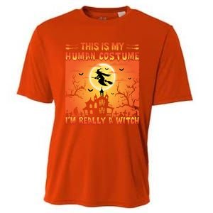 This Is My Hu Costume I Am Really A Witch Gift Cooling Performance Crew T-Shirt