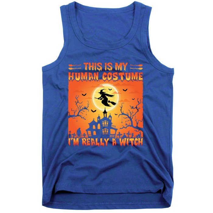 This Is My Hu Costume I Am Really A Witch Gift Tank Top