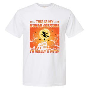 This Is My Hu Costume I Am Really A Witch Gift Garment-Dyed Heavyweight T-Shirt