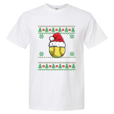 This Is My Christmas Pjamama Softball With Santa Hat Xmas Meaningful Gift Garment-Dyed Heavyweight T-Shirt