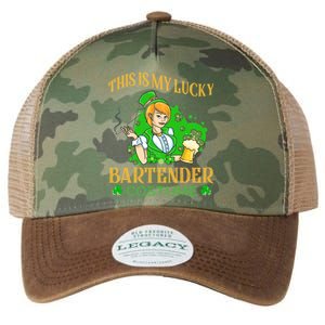 This Is My Lucky Bartender Costume Funny St Patrick Day Gift Legacy Tie Dye Trucker Hat