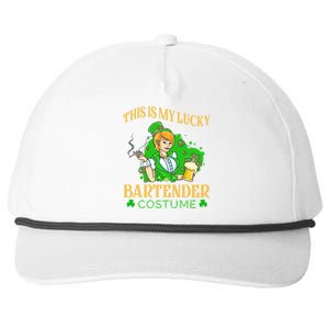 This Is My Lucky Bartender Costume Funny St Patrick Day Gift Snapback Five-Panel Rope Hat