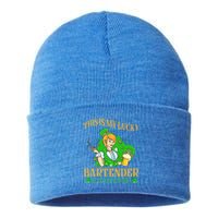 This Is My Lucky Bartender Costume Funny St Patrick Day Gift Sustainable Knit Beanie