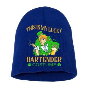 This Is My Lucky Bartender Costume Funny St Patrick Day Gift Short Acrylic Beanie