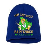 This Is My Lucky Bartender Costume Funny St Patrick Day Gift Short Acrylic Beanie