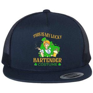 This Is My Lucky Bartender Costume Funny St Patrick Day Gift Flat Bill Trucker Hat