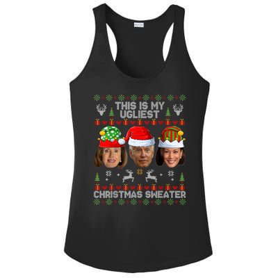 This Is My Ugliest Christmas Sweater Funny Joe Biden Kamala Ladies PosiCharge Competitor Racerback Tank