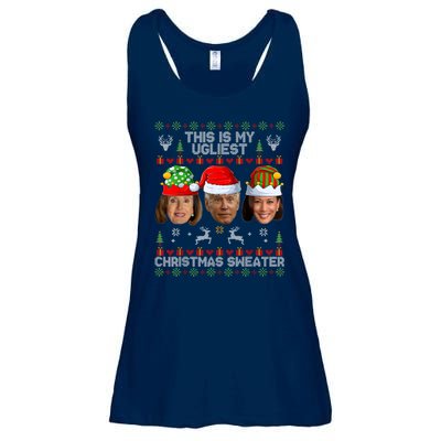 This Is My Ugliest Christmas Sweater Funny Joe Biden Kamala Ladies Essential Flowy Tank