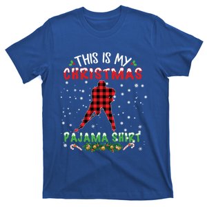 This Is My Christmas Pajama Gift Ice Hockey Santa Hat Gift Funny Gift T-Shirt