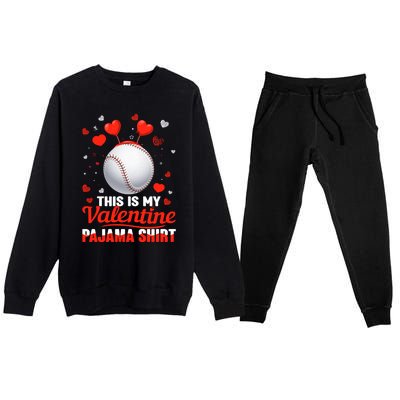 This Is My Valentine Pajama Gift Headband Baseball Players Meaningful Gift Premium Crewneck Sweatsuit Set