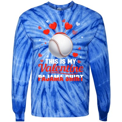 This Is My Valentine Pajama Gift Headband Baseball Players Meaningful Gift Tie-Dye Long Sleeve Shirt