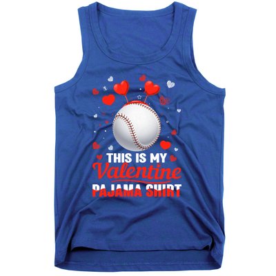 This Is My Valentine Pajama Gift Headband Baseball Players Meaningful Gift Tank Top