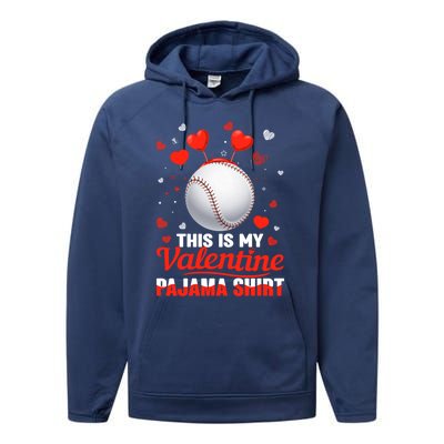 This Is My Valentine Pajama Gift Headband Baseball Players Meaningful Gift Performance Fleece Hoodie