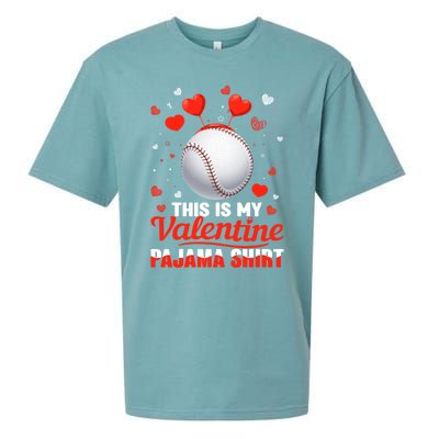 This Is My Valentine Pajama Gift Headband Baseball Players Meaningful Gift Sueded Cloud Jersey T-Shirt