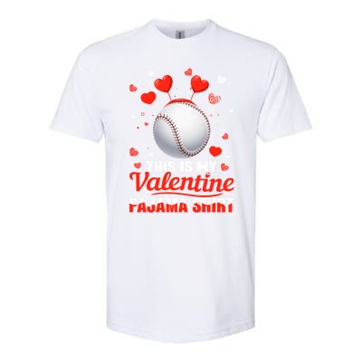 This Is My Valentine Pajama Gift Headband Baseball Players Meaningful Gift Softstyle CVC T-Shirt