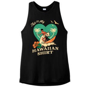 This Is My Hawaiian Tropical Luau Costume Party Surfer Ladies PosiCharge Tri-Blend Wicking Tank