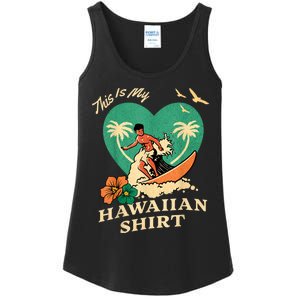 This Is My Hawaiian Tropical Luau Costume Party Surfer Ladies Essential Tank