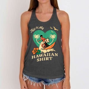 This Is My Hawaiian Tropical Luau Costume Party Surfer Women's Knotted Racerback Tank