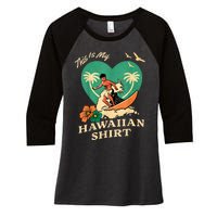 This Is My Hawaiian Tropical Luau Costume Party Surfer Women's Tri-Blend 3/4-Sleeve Raglan Shirt