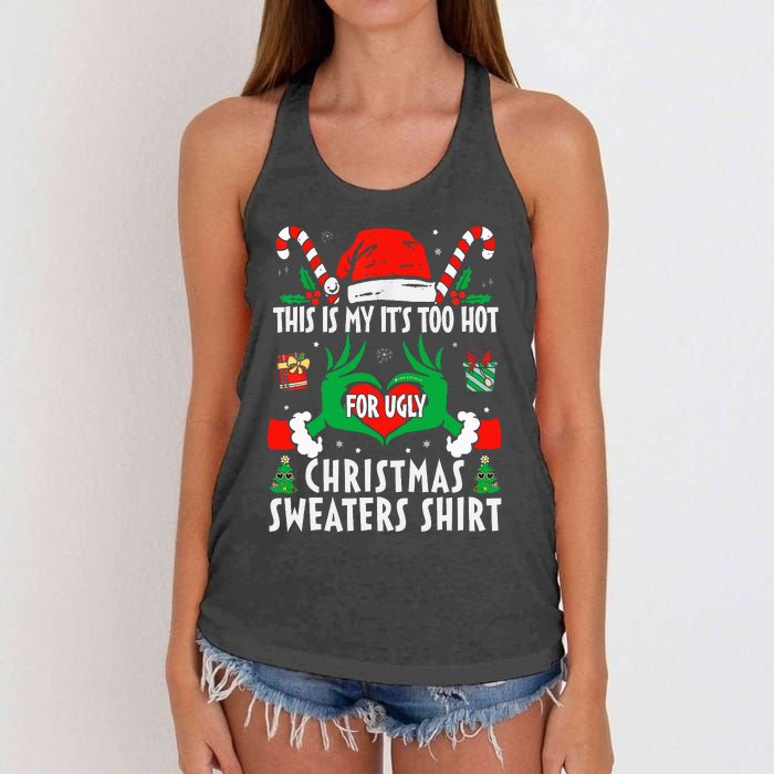 This Is My Its Too Hot For Ugly Christmas Sweaters  Women's Knotted Racerback Tank