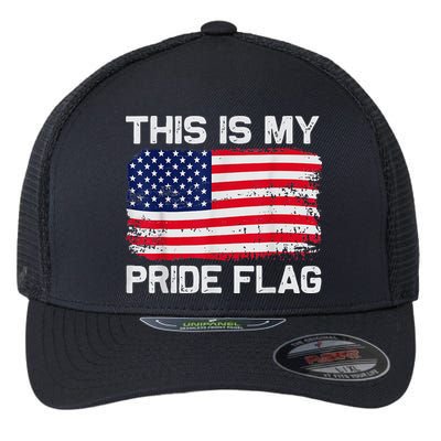 This Is My Pride Flag USA American 4th of July Patriotic Flexfit Unipanel Trucker Cap